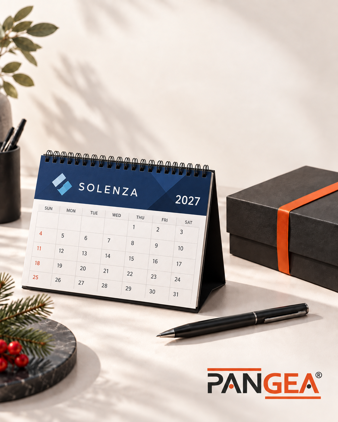 Calendario aziendale con testata personalizzata Solenza